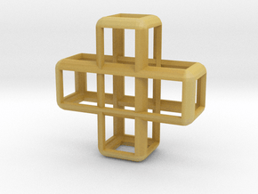 Cross Blocks Pendant in Tan Fine Detail Plastic