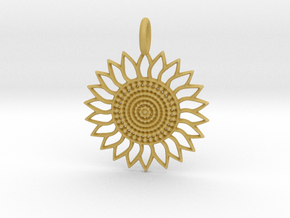 Sunflower Pendant in Tan Fine Detail Plastic
