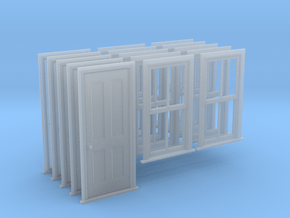 O Scale Bunkhouse Door And Windows 5 Sets in Clear Ultra Fine Detail Plastic