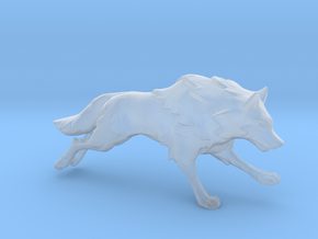 Wolf Running in Clear Ultra Fine Detail Plastic