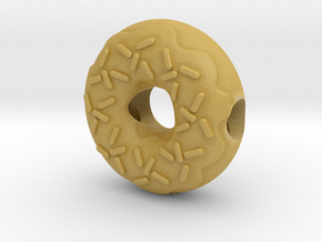 Donut European Charm Bracelet Bead in Tan Fine Detail Plastic