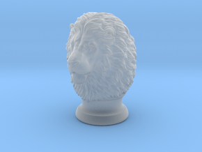 Lion Head, statuette. 10 cm in Clear Ultra Fine Detail Plastic