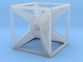 Tesseract Desk Sculpture in Clear Ultra Fine Detail Plastic