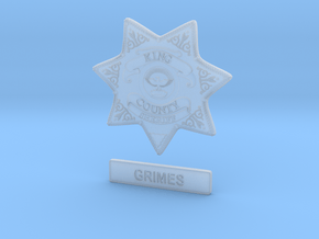 Walking Dead sheriff Grimes badge in Clear Ultra Fine Detail Plastic