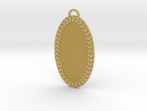 Oval Pendant 30 mm in Tan Fine Detail Plastic