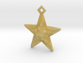 Stylised Sea Star ornament for Christmas in Tan Fine Detail Plastic