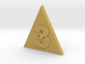 3 Hole Triangle Shape Button in Tan Fine Detail Plastic