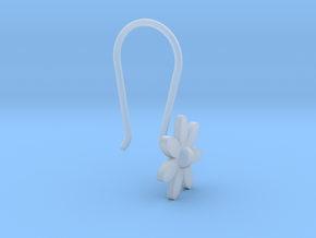 Flower Earring With Hook in Clear Ultra Fine Detail Plastic