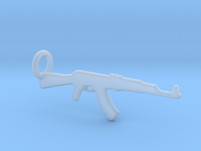 AK 47 Keychain in Clear Ultra Fine Detail Plastic