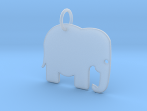 Elephant Keychain in Clear Ultra Fine Detail Plastic