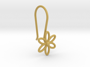 Flower Earring With Hook  in Tan Fine Detail Plastic