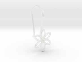 Flower Earring With Hook  in Clear Ultra Fine Detail Plastic