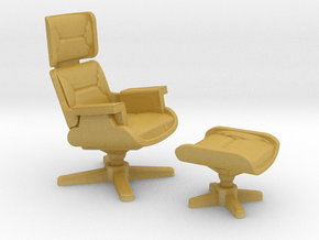 Eames Lounge Chair Inspired in Tan Fine Detail Plastic