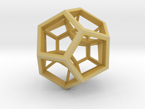 4D Dodecahedron in Tan Fine Detail Plastic