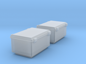 RhB Signal - Electrical boxes for masts in Clear Ultra Fine Detail Plastic