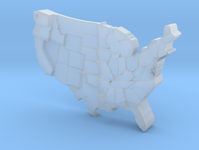 USA by Rainfall in Clear Ultra Fine Detail Plastic