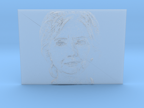 Embosssed Image Of Hillary Clinton's Face in Clear Ultra Fine Detail Plastic