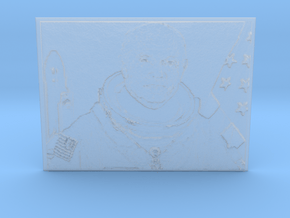 Embossed Image Of Late Astronaut/Senator John Glen in Clear Ultra Fine Detail Plastic