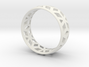 geometric ring 1 in White Natural Versatile Plastic