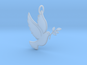 The Bird of Peace Keychain in Clear Ultra Fine Detail Plastic