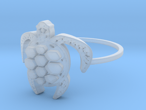 Sea Turtle Ring in Clear Ultra Fine Detail Plastic