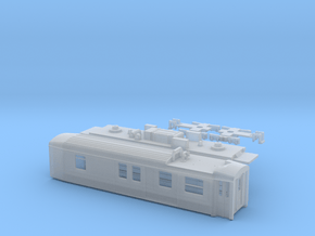Baggage car type DS-1 w/bogie in Clear Ultra Fine Detail Plastic