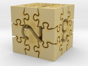 Jigsaw Puzzle D6 Dice in Tan Fine Detail Plastic