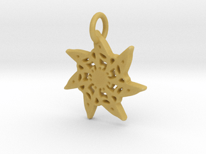 Seven-Pointed Snowflake in Tan Fine Detail Plastic