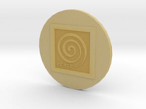 Peace Spiral B2 Button in Tan Fine Detail Plastic
