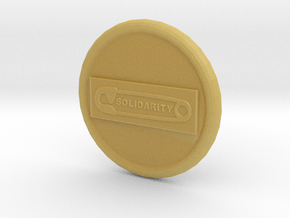 Solidarity B2 Button in Tan Fine Detail Plastic