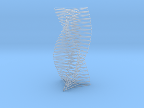 Wired Spiral Helix Tower Three Sided  in Clear Ultra Fine Detail Plastic