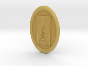 Oval Eiffel Tower Button in Tan Fine Detail Plastic