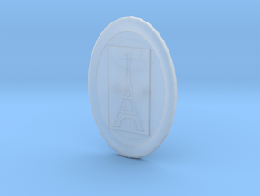 Oval Eiffel Tower Button in Clear Ultra Fine Detail Plastic