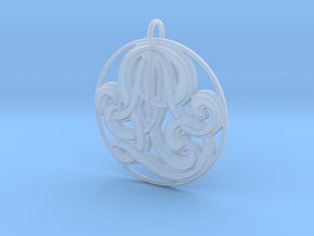 Monogram Initials AAL Pendant in Clear Ultra Fine Detail Plastic