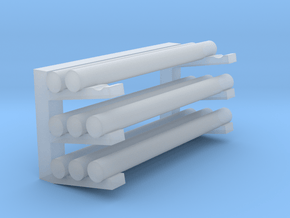 Pipe Storage Rack - Loaded in Clear Ultra Fine Detail Plastic