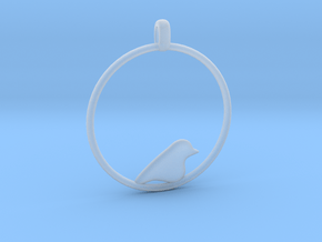 Little Bird Symbolic Pendant  in Clear Ultra Fine Detail Plastic