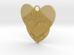 Valentine's Day Pendant in Tan Fine Detail Plastic
