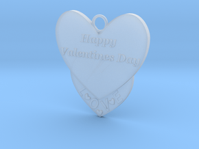 Valentine's Day Pendant in Clear Ultra Fine Detail Plastic