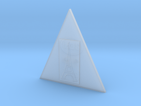 Eiffel Tower In A Triangle Button in Clear Ultra Fine Detail Plastic