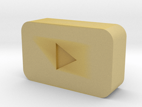 YouTube Play Button in Tan Fine Detail Plastic