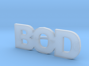 Bod Letters Button in Clear Ultra Fine Detail Plastic