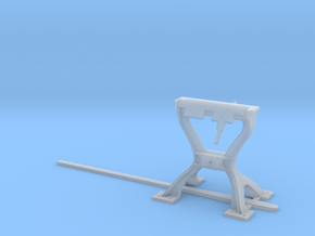 Harp Switch Stand - Flat top with 4 legs, O Scale in Clear Ultra Fine Detail Plastic