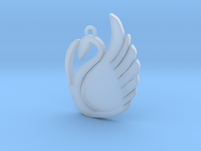Swan Pendant  in Clear Ultra Fine Detail Plastic