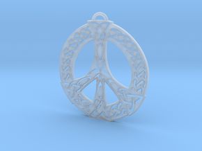 Celtic Peace Symbol Pendant in Clear Ultra Fine Detail Plastic