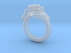 Retro movie camera Ring (Light type) in Clear Ultra Fine Detail Plastic