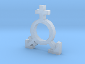 Feminism Symbol in Clear Ultra Fine Detail Plastic