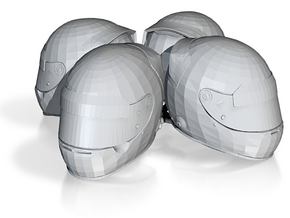 F1 Helmet 1/20 4pack in Clear Ultra Fine Detail Plastic