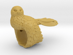 Owl Ring Size 51 (16,3) in Tan Fine Detail Plastic
