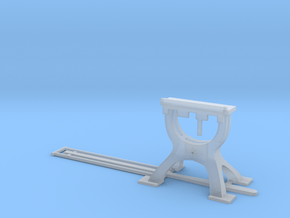 Harp Switch Stand - Chunky base, O Scale in Clear Ultra Fine Detail Plastic