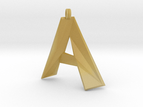 Distorted Letter A in Tan Fine Detail Plastic